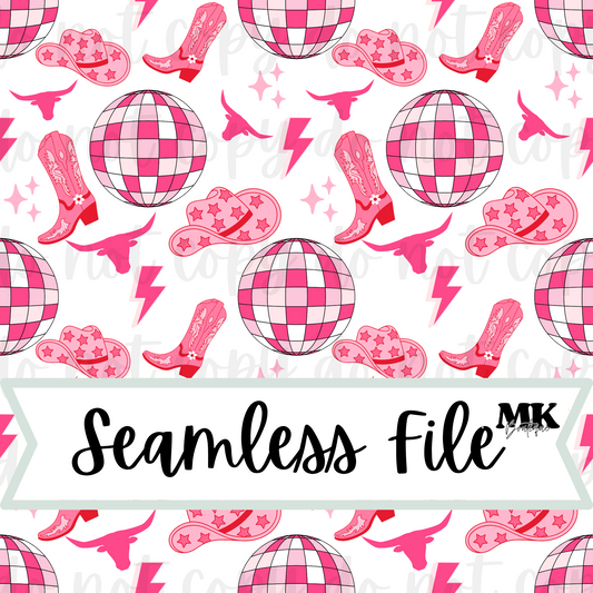 Pink Disco Cowgirl Seamless File