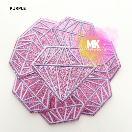 Hat Patch- Embroidered  "Glitter Diamond"