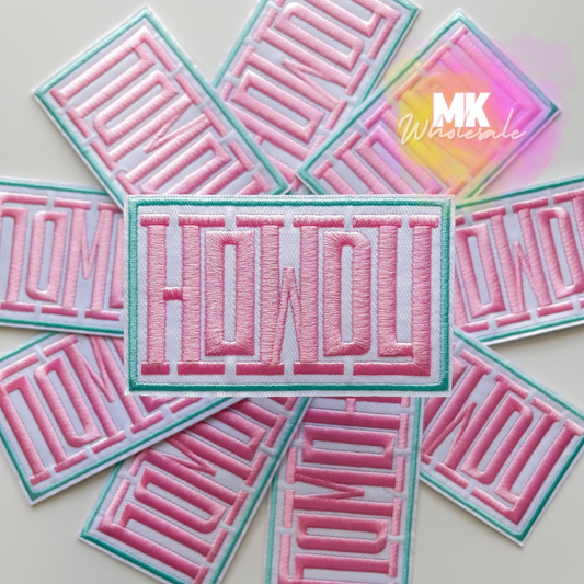 Hat Patch- Embroidered "HOWDY"
