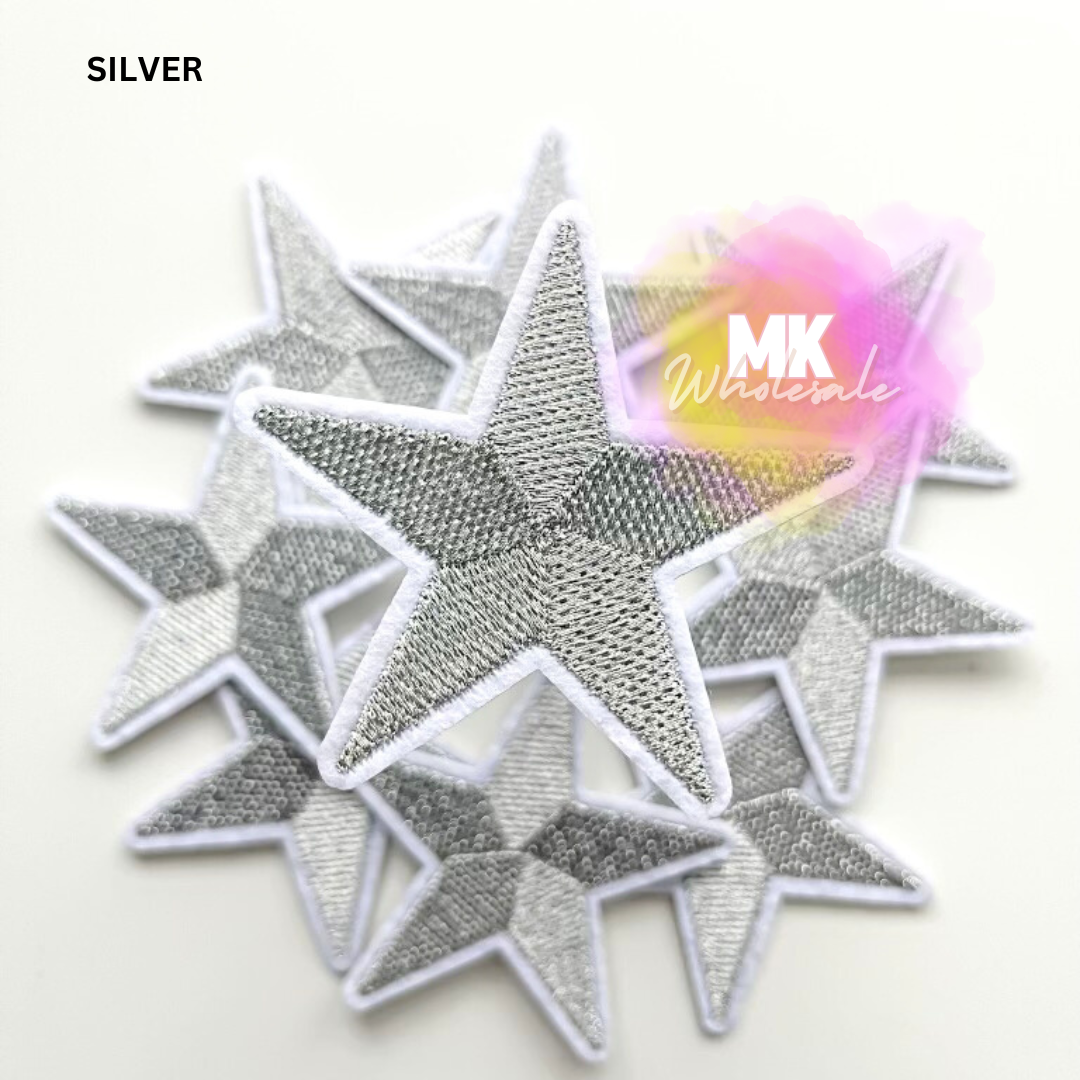Hat Patch- Embroidered  "Rounded STARS"