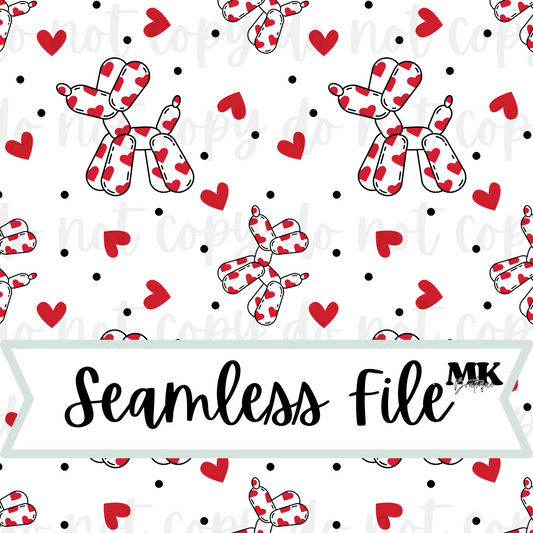 Valentine Ballon Dog Seamless File