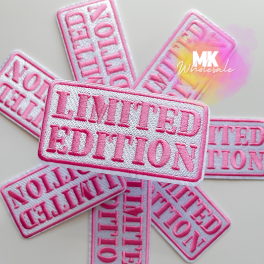 Hat Patch- Embroidered Pink "Limited Edition"