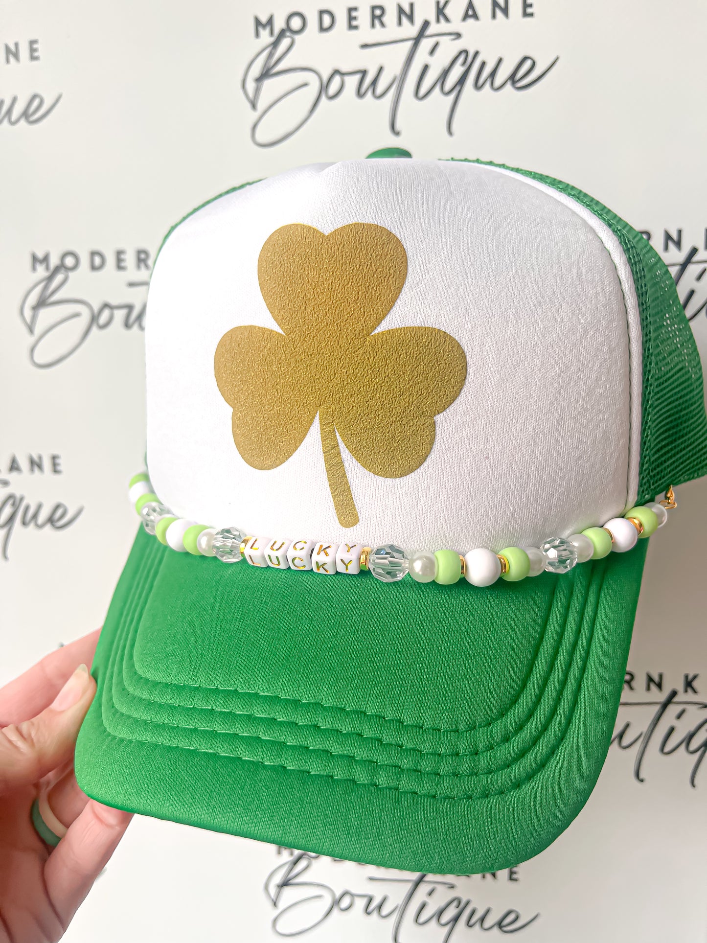 Luck Green/Pearl Trucker hat Chain