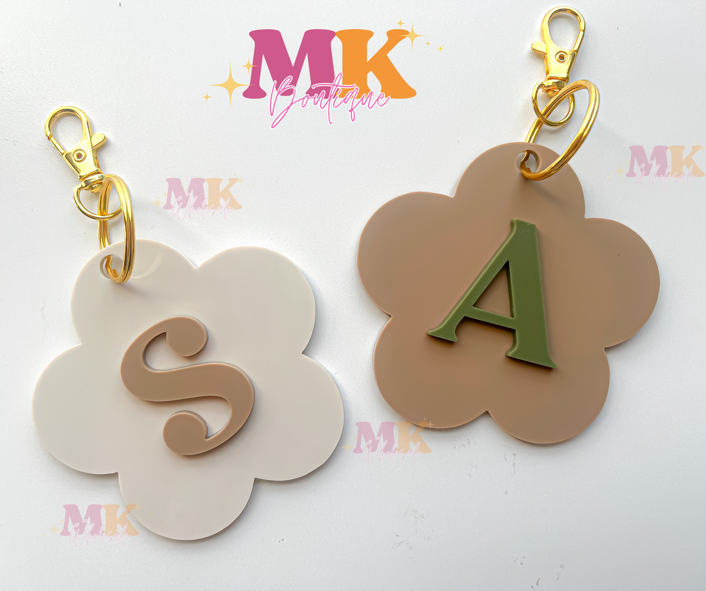Flower Letter Keychain-Wholesale