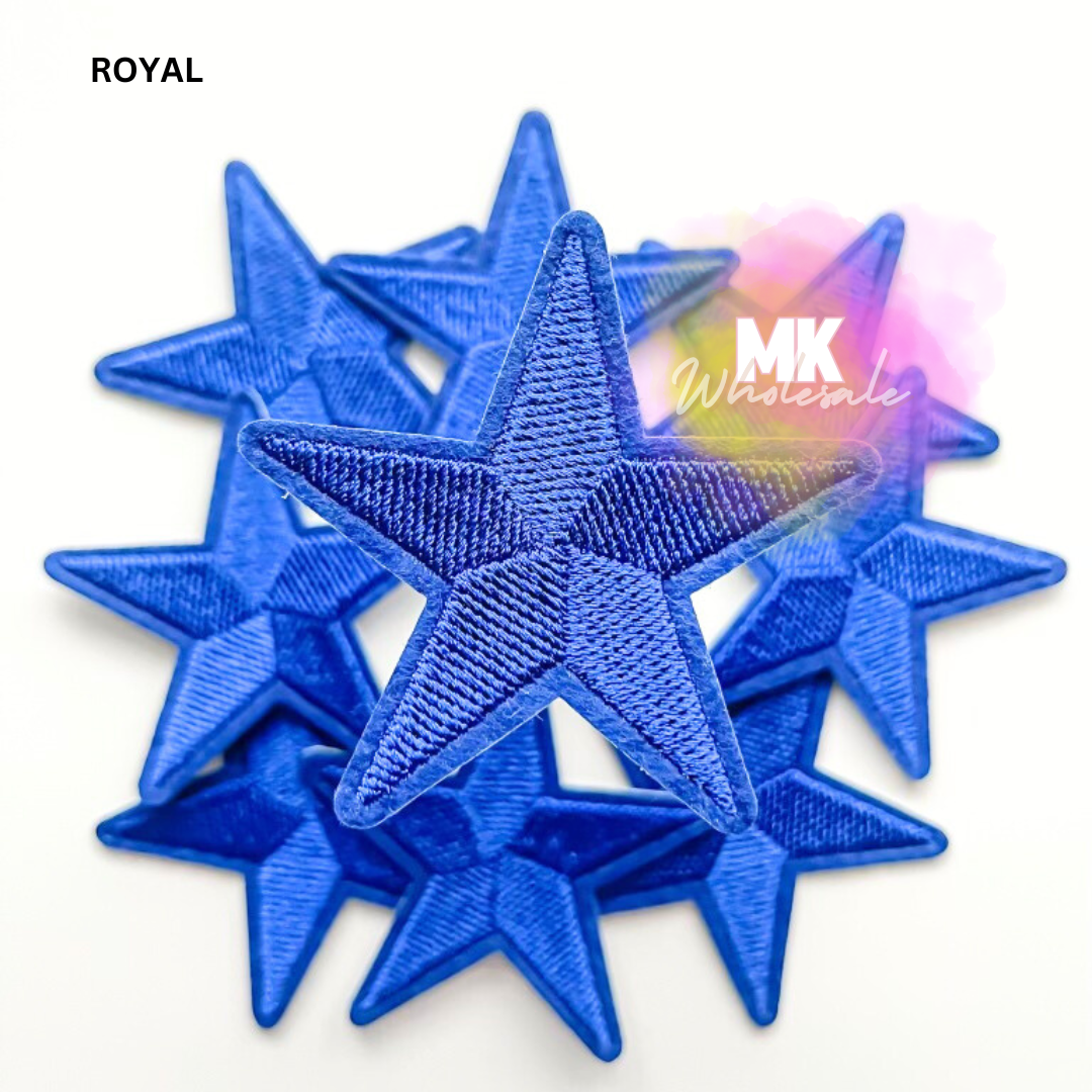 Hat Patch- Embroidered  "Rounded STARS"