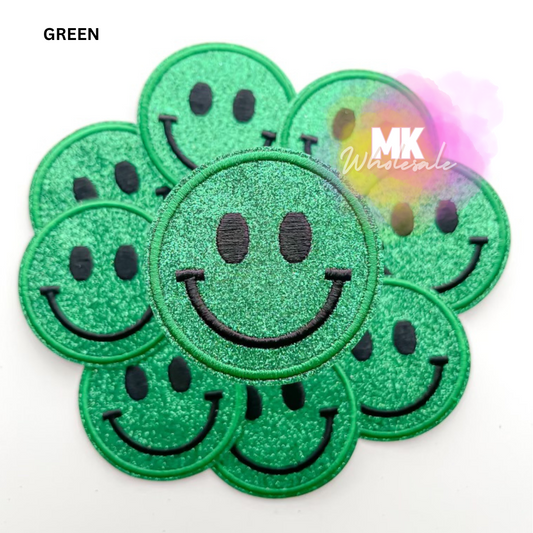 Hat Patch- Embroidered  "Glitter Smileys"