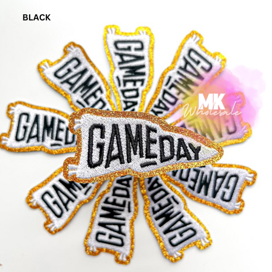 Hat Patch- Embroidered  "GAME DAY" Flags