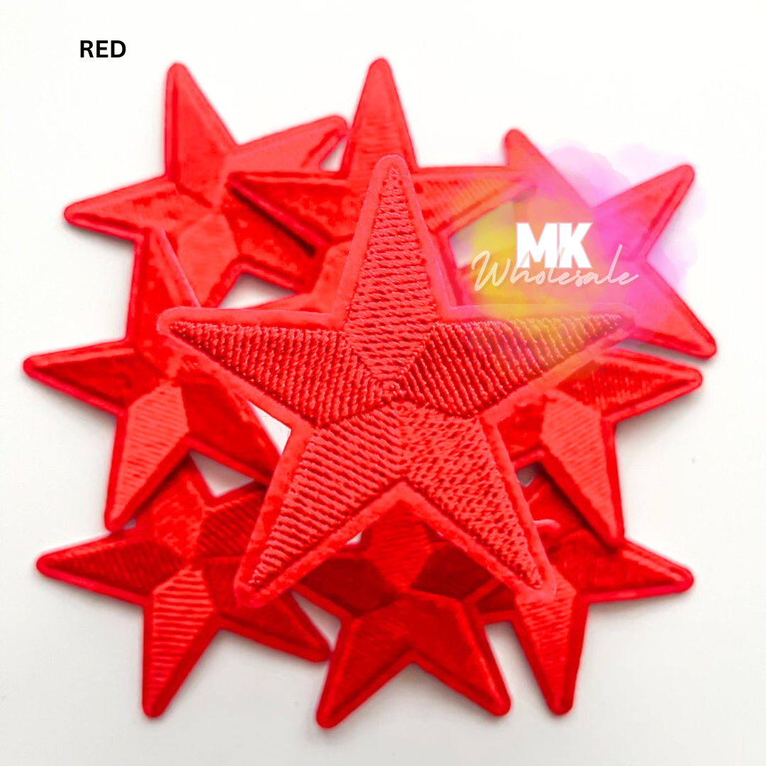 Hat Patch- Embroidered  "Rounded STARS"