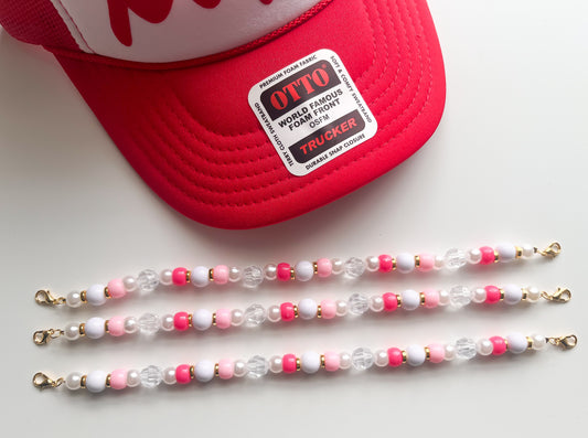 Light Pink/Hot Pink Valentines Trucker Hat Chain