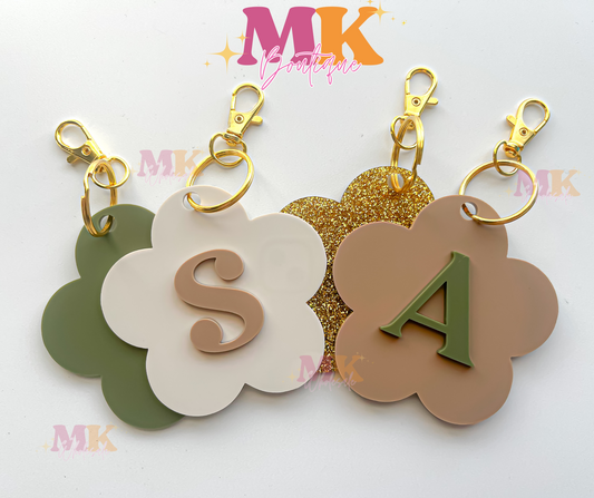 Flower Letter Keychain-Wholesale