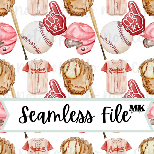 Baseball Essentials Valentine Seamless File