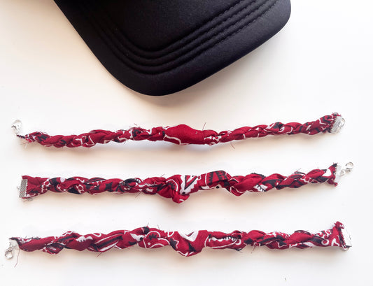 Deep Red Twist Bandana Trucker Hat Chain