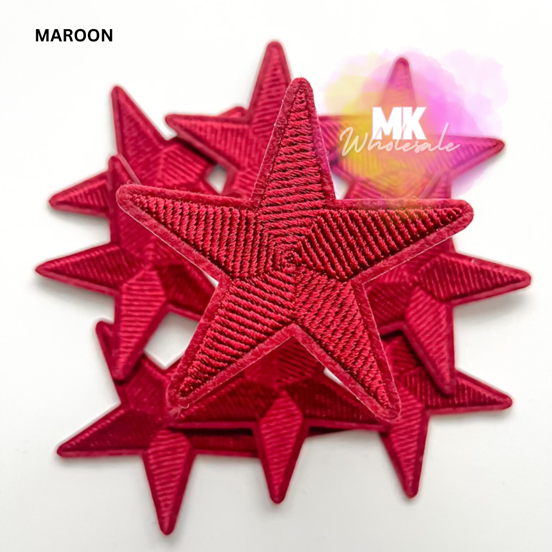 Hat Patch- Embroidered  "Rounded STARS"