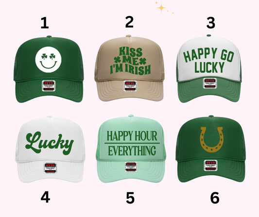 *REGULAR*  ST.PATTY'S HTV FONT TRANSFERS FOR TRUCKER HAT - IRON ON