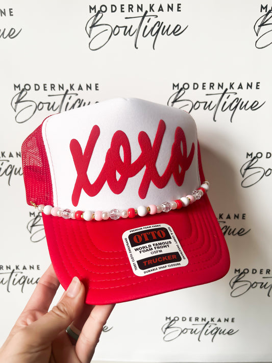 Pink/ Red Valentines Trucker Hat Chain
