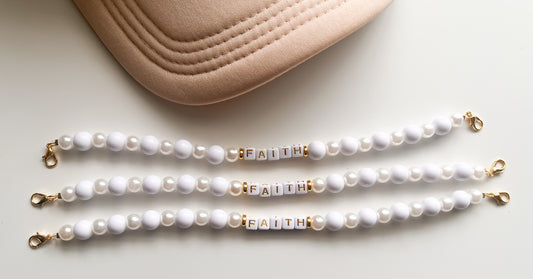 White Pearl Faith Trucker Hat Chain