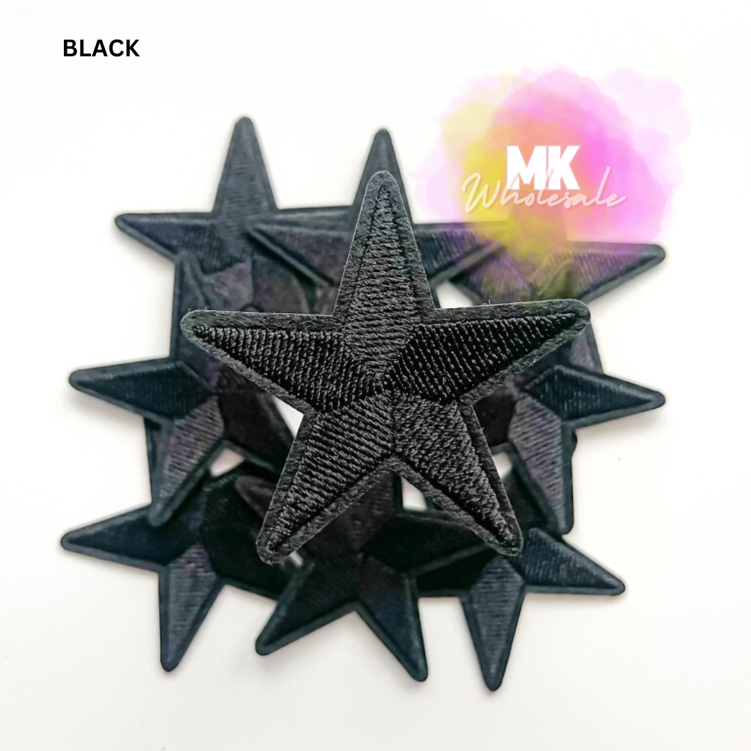 Hat Patch- Embroidered  "Rounded STARS"