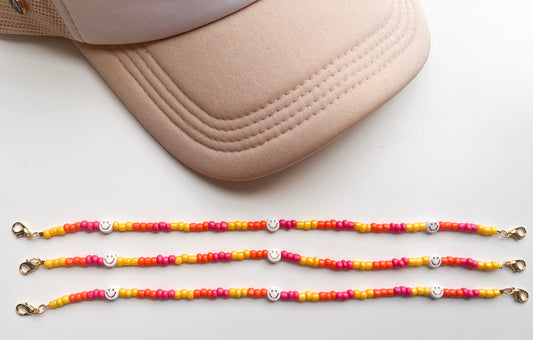 Tropical Beaded/ Small Smiley Trucker Hat Chain