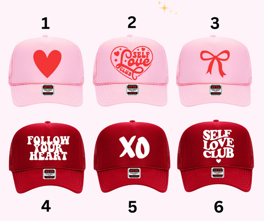 *REGULAR*  VALENTINES HTV FONT TRANSFERS FOR TRUCKER HAT - IRON ON