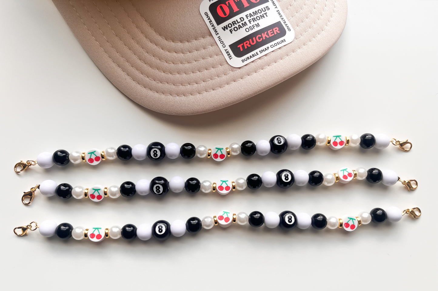 8 ball & Cherry Trucker Hat Chain