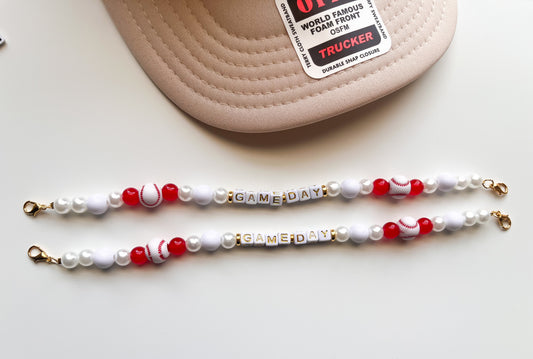 Red Baseball Gameday Trucker Hat Chain
