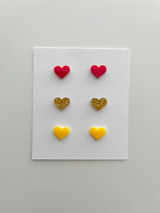Acrylic Mini Heart Stud Earrings