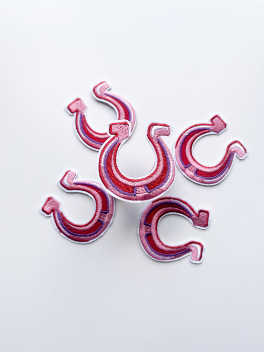 Pink Horse Shoe Hat Patch