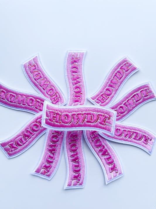 Pink Howdy Banner Hat Patch