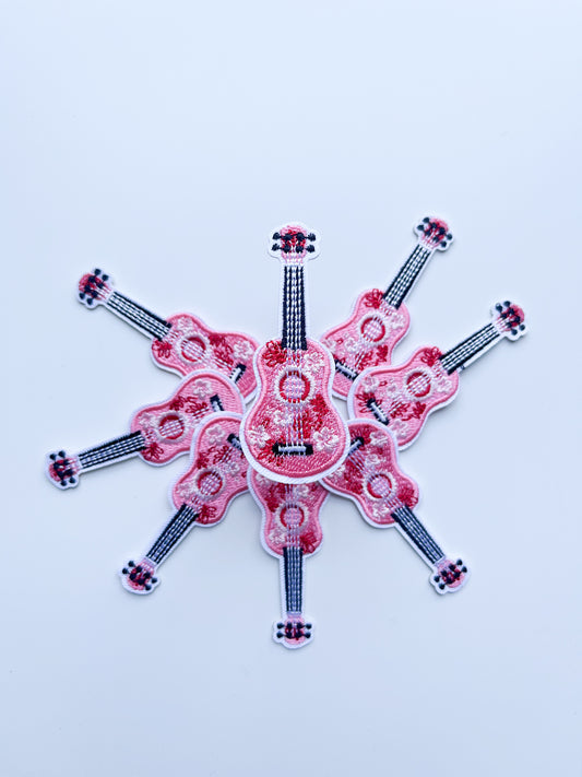 Pink Guitar Hat Patch