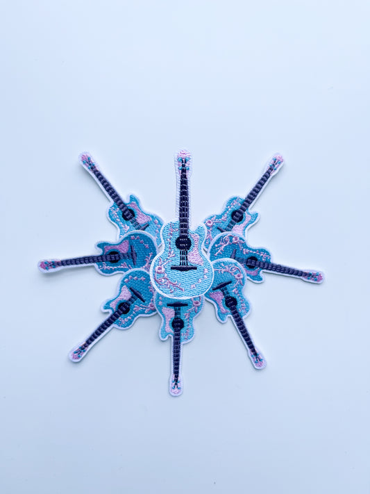 Blue Guitar Hat Patch