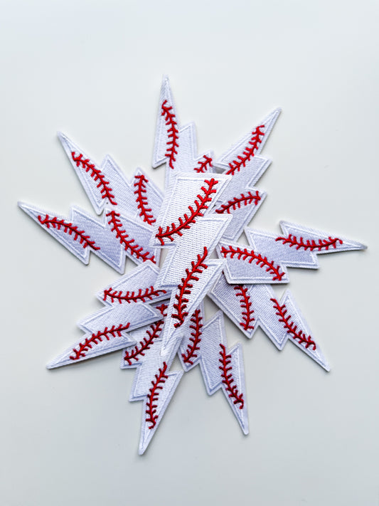 Baseball Lightning Bolt Hat Patch