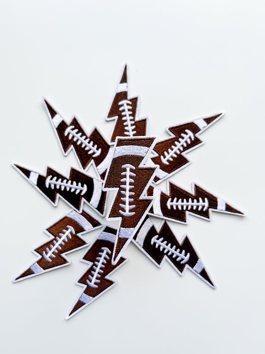 Football Lightning Bolt Hat Patch