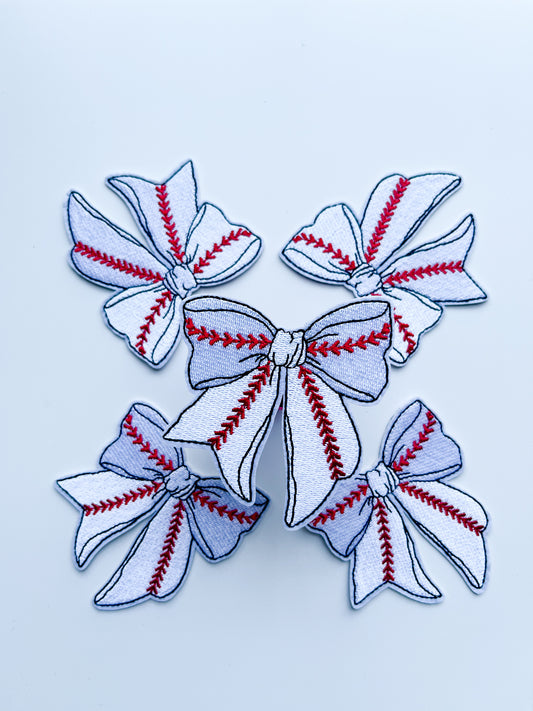 Baseball Bow Hat Patch