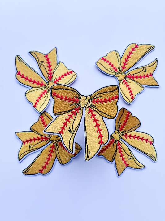 Softball Bow Hat Patch