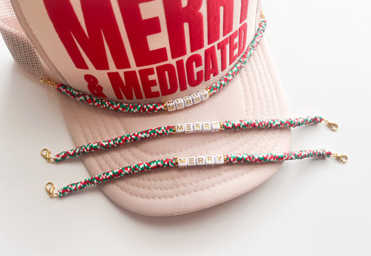 Speckled Christmas Merry Trucker Hat Chain