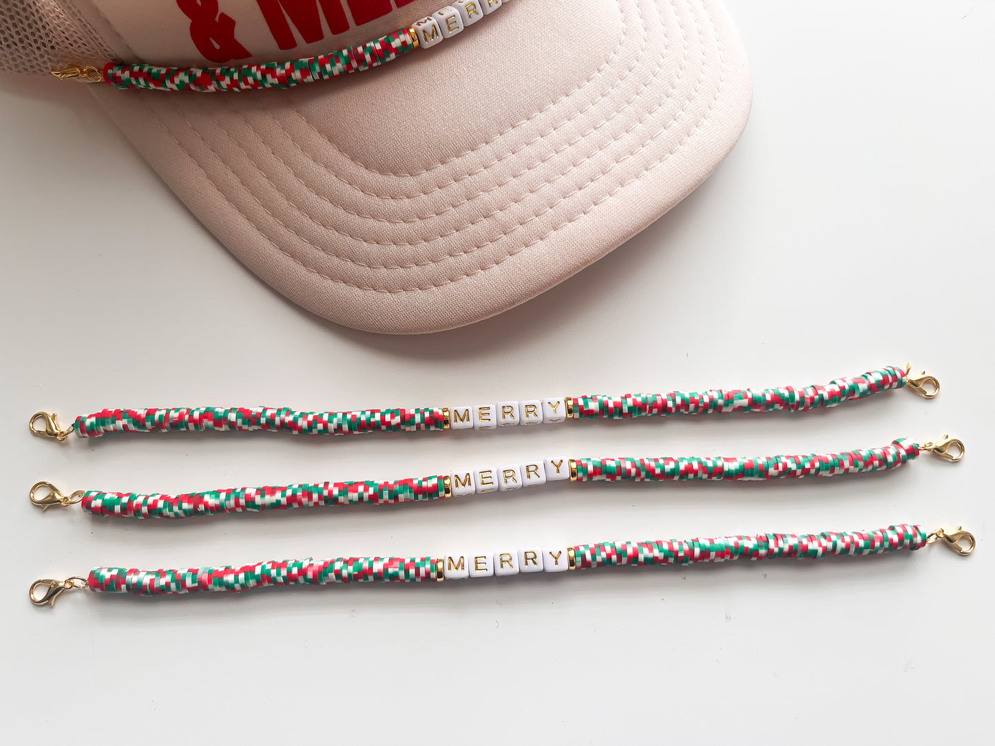 Speckled Christmas Merry Trucker Hat Chain
