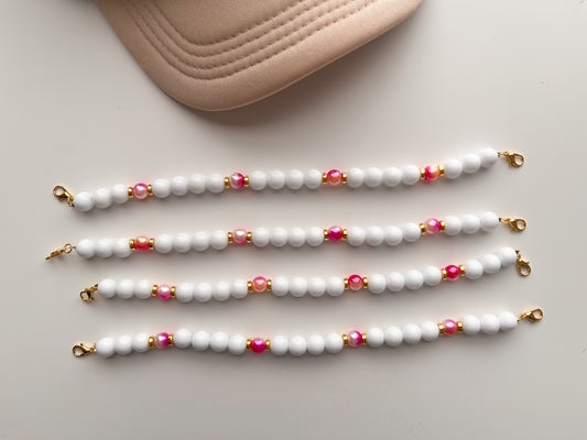Pink Sherbert/White Trucker Hat Chain
