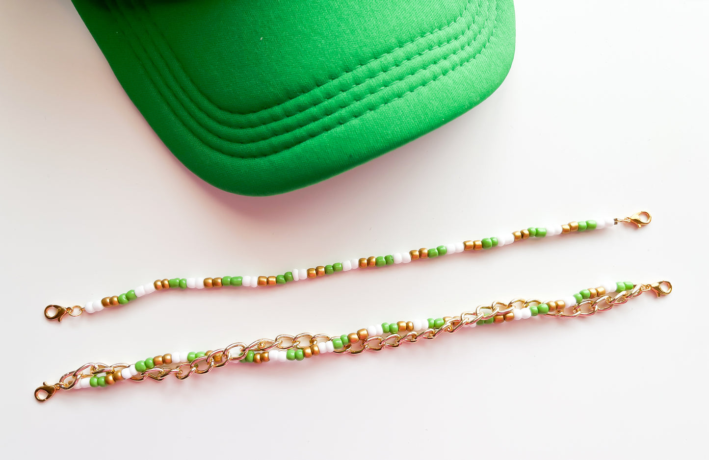 St Patty's small beaded Trucker Hat Chain
