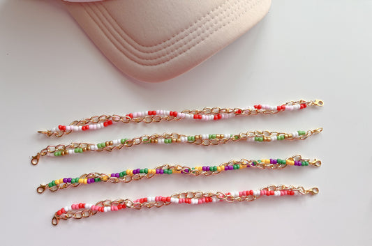Holiday Small beaded TWIST Trucker Hat Chains