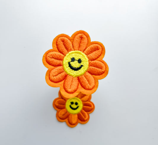 Iron on Hat Patch- Smiley Flower