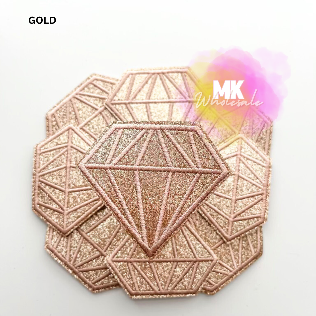 Hat Patch- Embroidered  "Glitter Diamond"