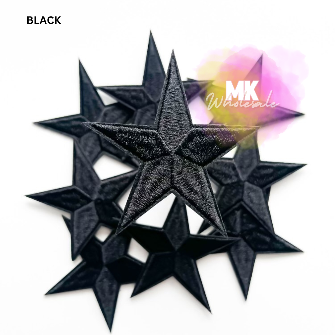 Hat Patch- Embroidered  "Pointed STARS"