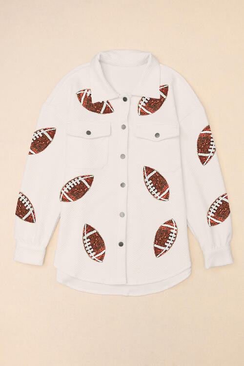 Sequin Football Patch Jacket