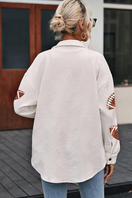 Sequin Football Patch Jacket