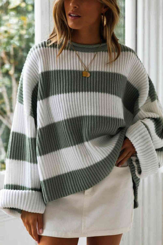 Striped  Sleeve Sweater